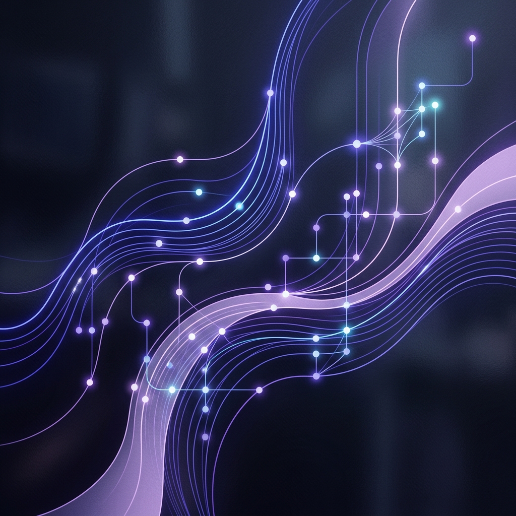 Abstract Indigo Orbit Graphic